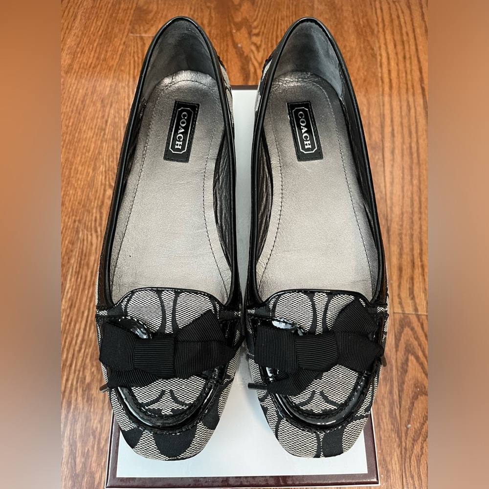 Coach Tipper Monogram Canvas Flats